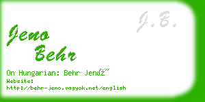 jeno behr business card